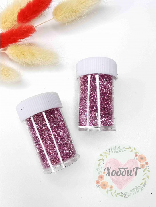 Глиттер в баночке, баночка 16гр. (розовый)